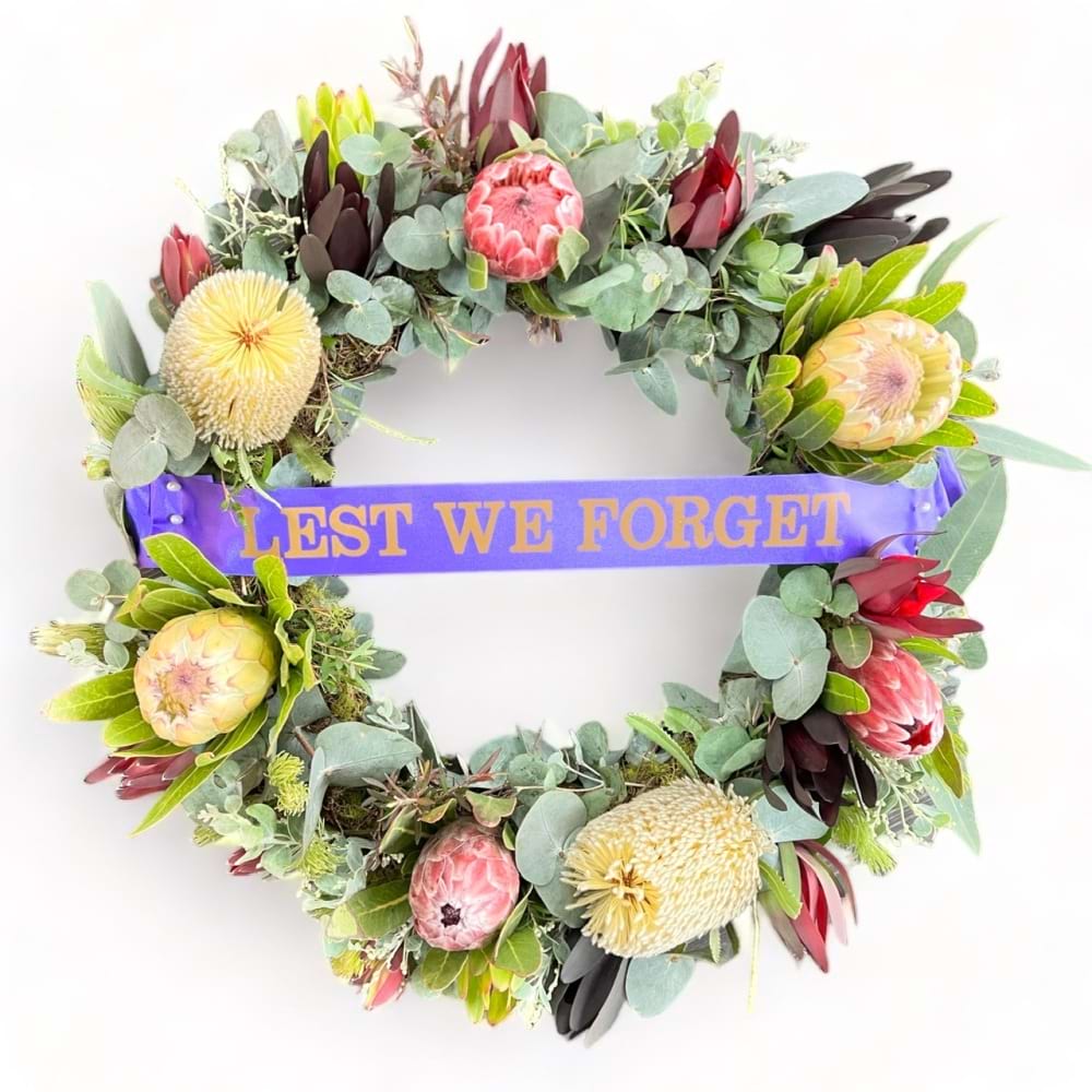 Lest We Anzac Day Wreath Flowers By Jane