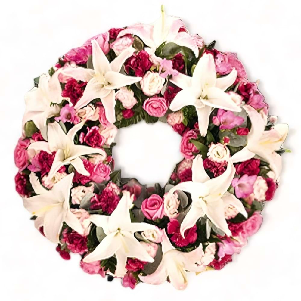 Wreath of Lillies and Roses