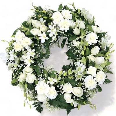 White Roses Wreath